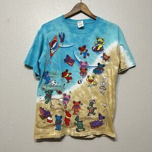Vintage Grateful Dead Liquid Blue Beach Bears T Shirt S